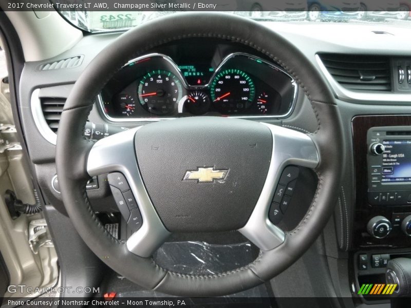 Champagne Silver Metallic / Ebony 2017 Chevrolet Traverse LT AWD