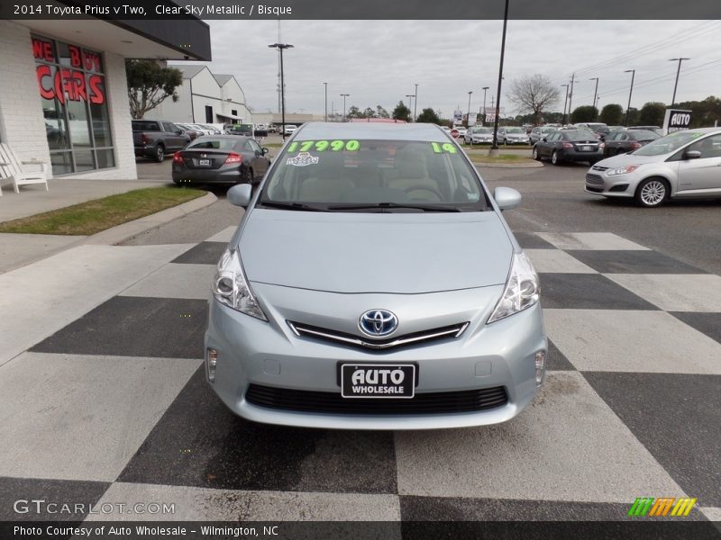 Clear Sky Metallic / Bisque 2014 Toyota Prius v Two