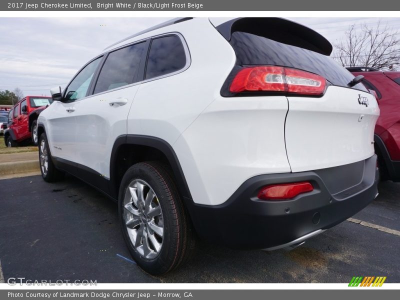 Bright White / Black/Light Frost Beige 2017 Jeep Cherokee Limited