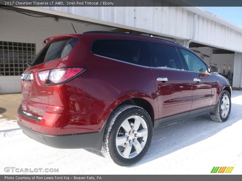 Siren Red Tintcoat / Ebony 2017 Chevrolet Traverse LT AWD