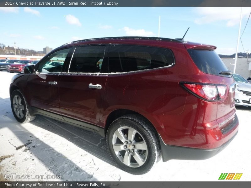 Siren Red Tintcoat / Ebony 2017 Chevrolet Traverse LT AWD