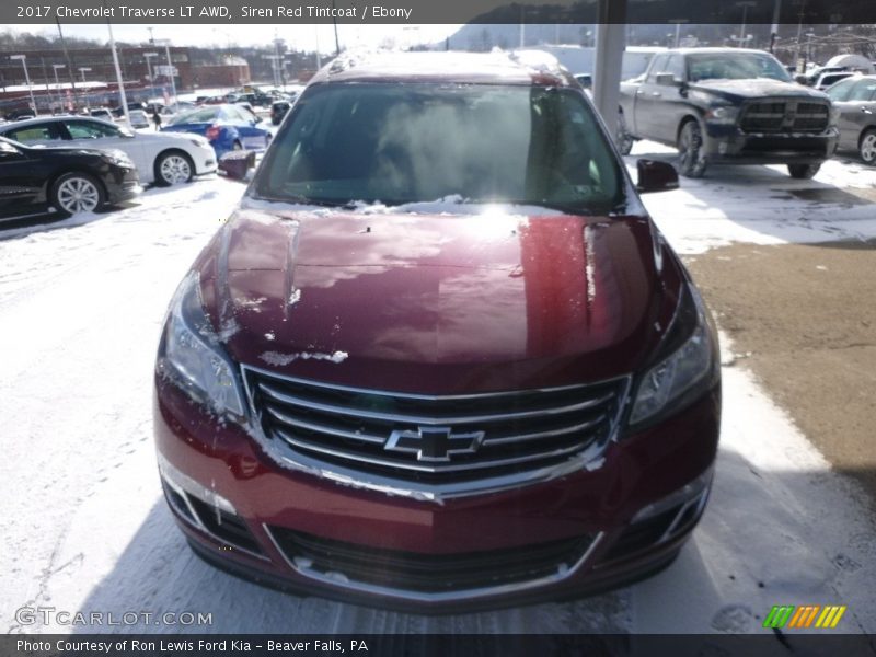 Siren Red Tintcoat / Ebony 2017 Chevrolet Traverse LT AWD