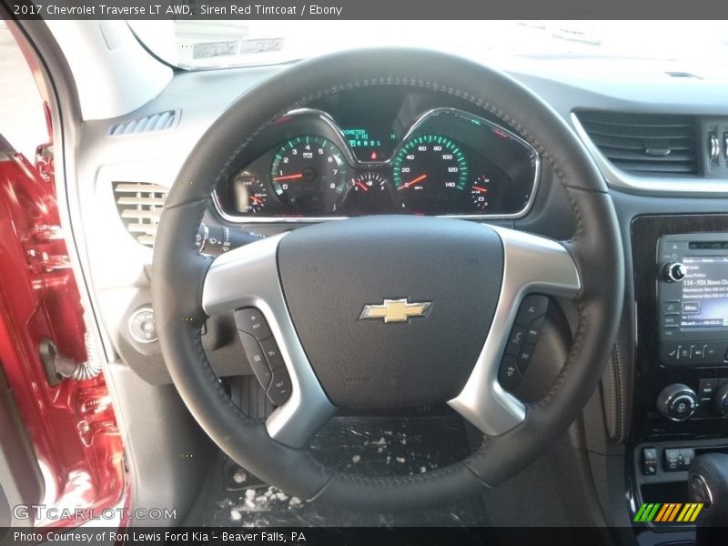 Siren Red Tintcoat / Ebony 2017 Chevrolet Traverse LT AWD