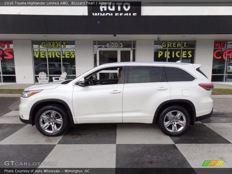 Blizzard Pearl / Almond 2016 Toyota Highlander Limited AWD