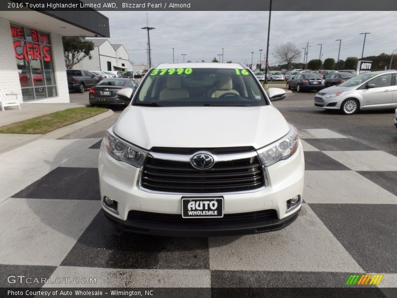 Blizzard Pearl / Almond 2016 Toyota Highlander Limited AWD