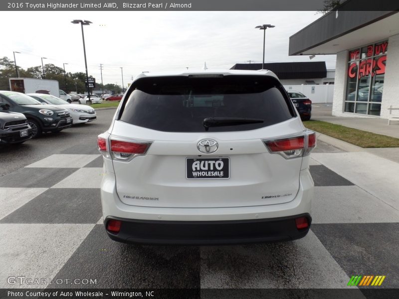 Blizzard Pearl / Almond 2016 Toyota Highlander Limited AWD