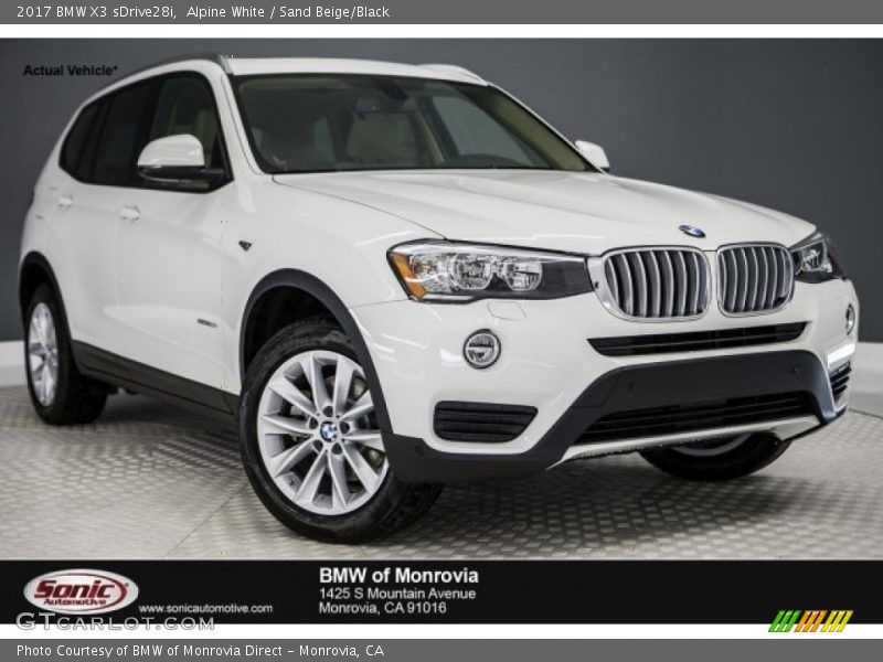 Alpine White / Sand Beige/Black 2017 BMW X3 sDrive28i