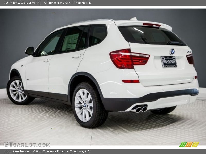 Alpine White / Sand Beige/Black 2017 BMW X3 sDrive28i