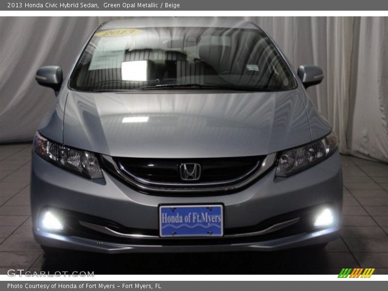 Green Opal Metallic / Beige 2013 Honda Civic Hybrid Sedan