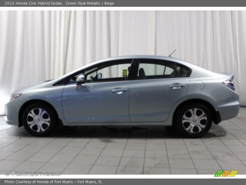 Green Opal Metallic / Beige 2013 Honda Civic Hybrid Sedan