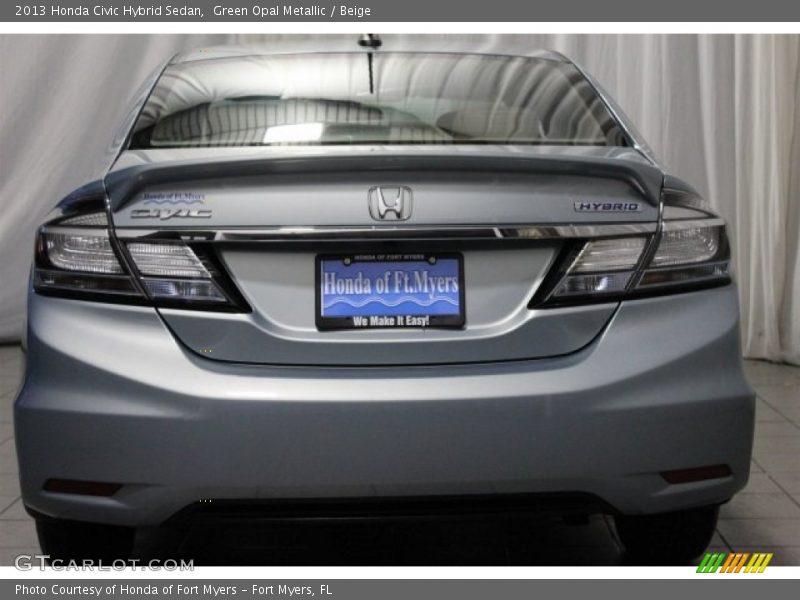 Green Opal Metallic / Beige 2013 Honda Civic Hybrid Sedan