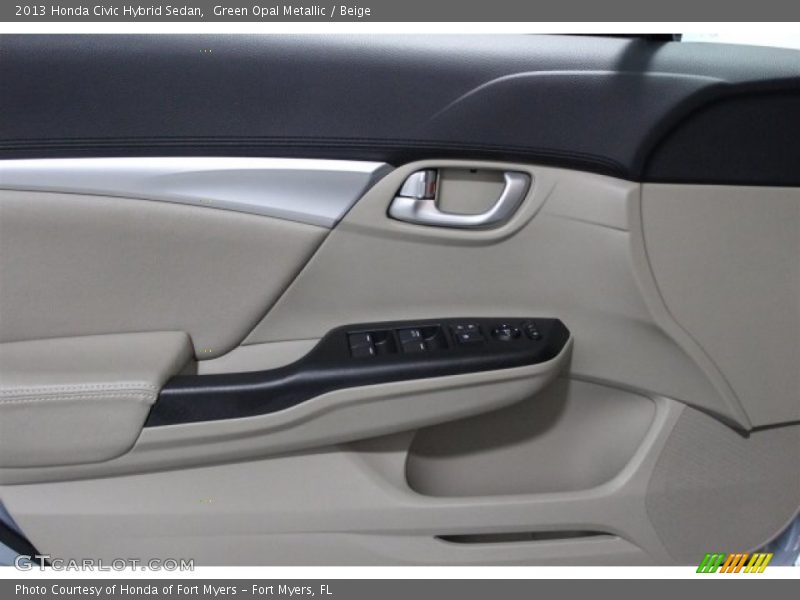 Green Opal Metallic / Beige 2013 Honda Civic Hybrid Sedan