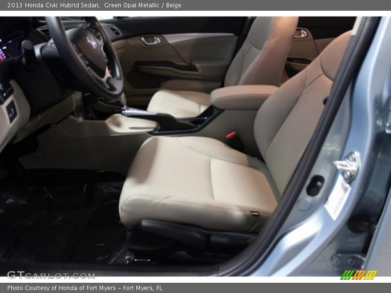 Green Opal Metallic / Beige 2013 Honda Civic Hybrid Sedan