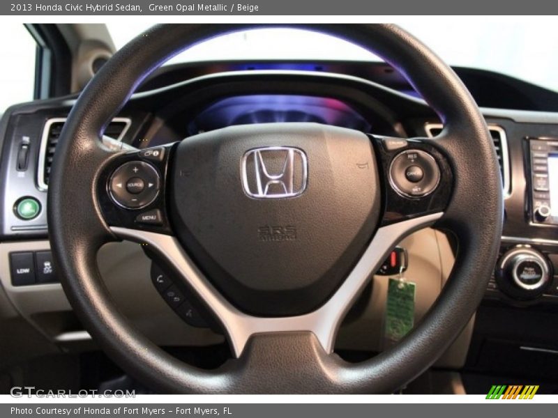 Green Opal Metallic / Beige 2013 Honda Civic Hybrid Sedan