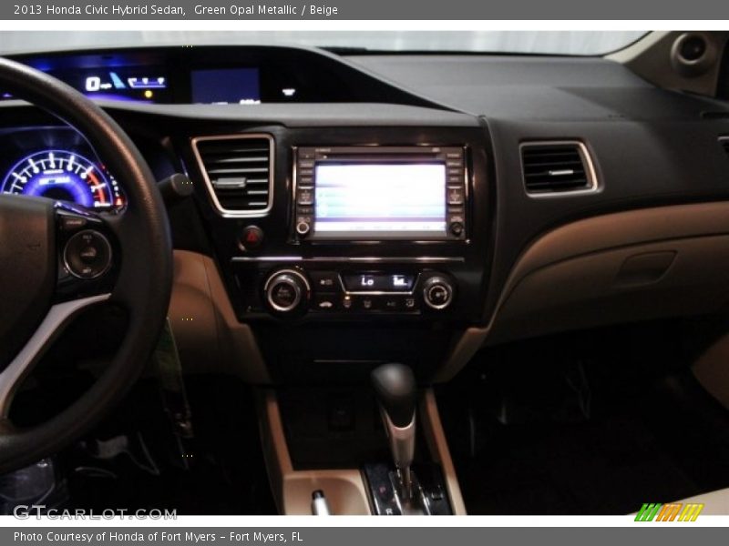 Green Opal Metallic / Beige 2013 Honda Civic Hybrid Sedan
