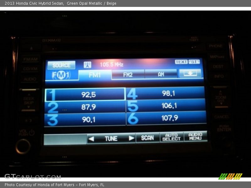 Green Opal Metallic / Beige 2013 Honda Civic Hybrid Sedan