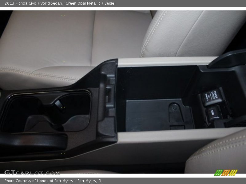 Green Opal Metallic / Beige 2013 Honda Civic Hybrid Sedan