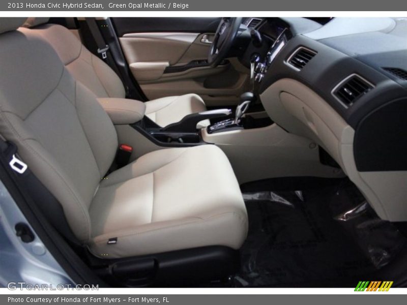 Green Opal Metallic / Beige 2013 Honda Civic Hybrid Sedan
