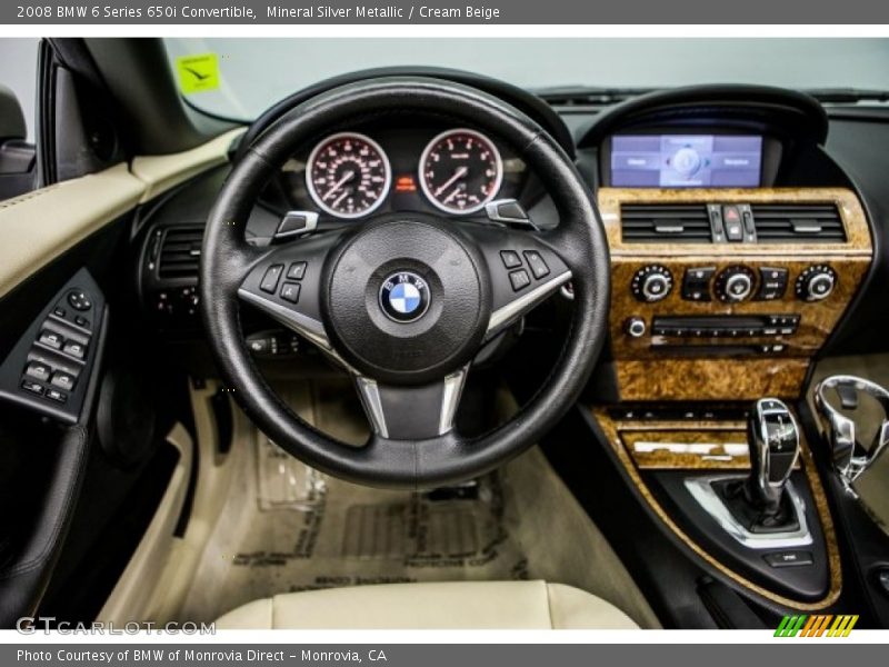 Mineral Silver Metallic / Cream Beige 2008 BMW 6 Series 650i Convertible
