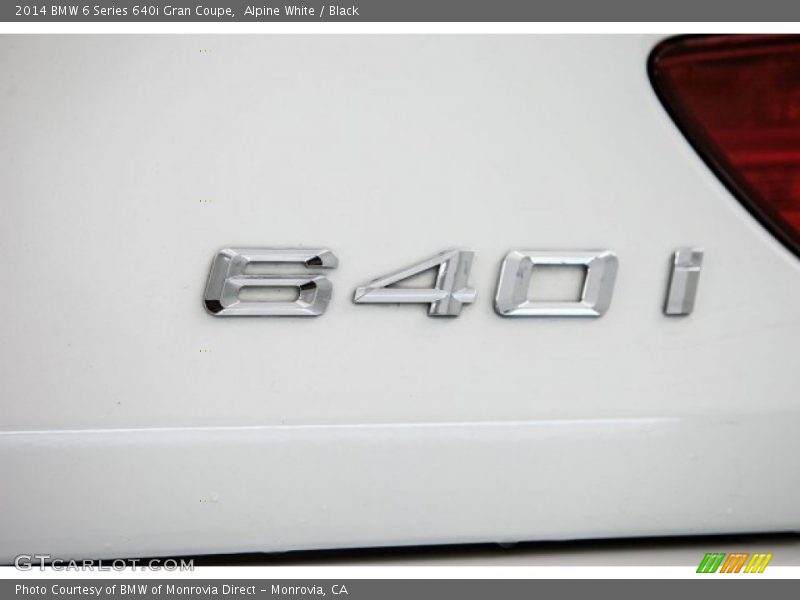 Alpine White / Black 2014 BMW 6 Series 640i Gran Coupe