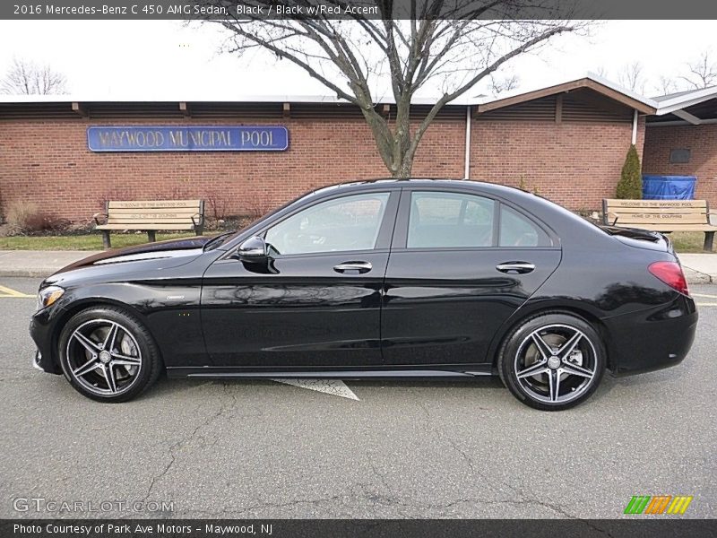 Black / Black w/Red Accent 2016 Mercedes-Benz C 450 AMG Sedan