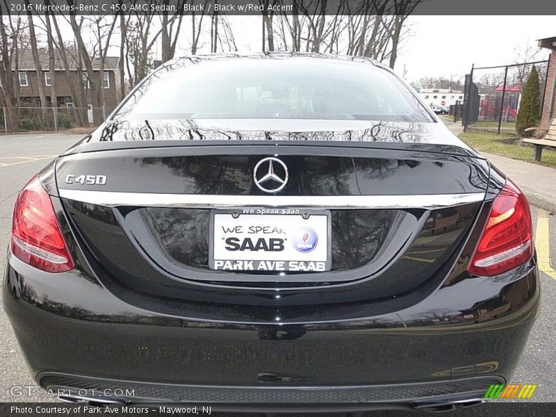 Black / Black w/Red Accent 2016 Mercedes-Benz C 450 AMG Sedan