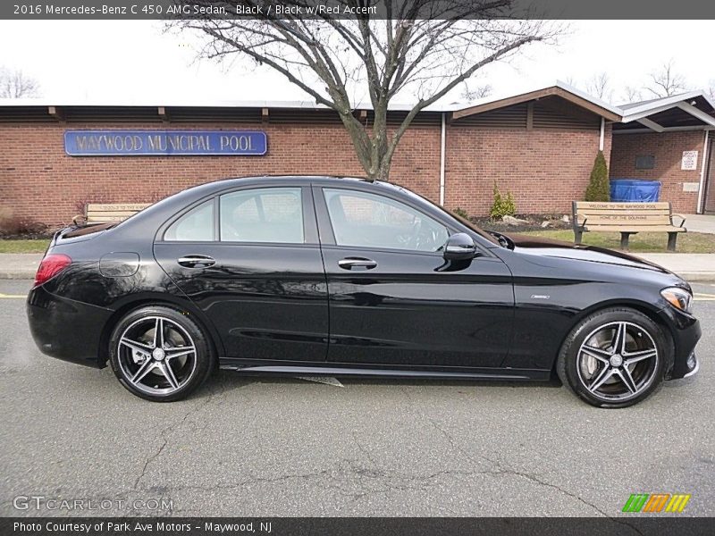 Black / Black w/Red Accent 2016 Mercedes-Benz C 450 AMG Sedan
