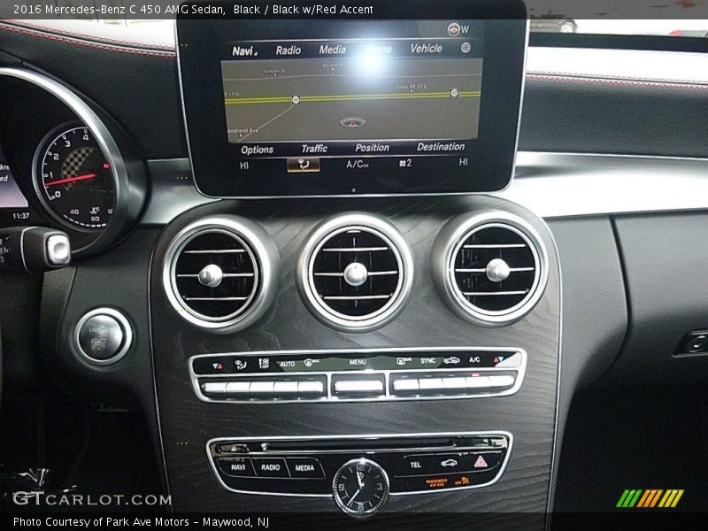 Black / Black w/Red Accent 2016 Mercedes-Benz C 450 AMG Sedan
