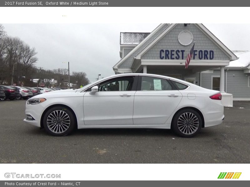 Oxford White / Medium Light Stone 2017 Ford Fusion SE