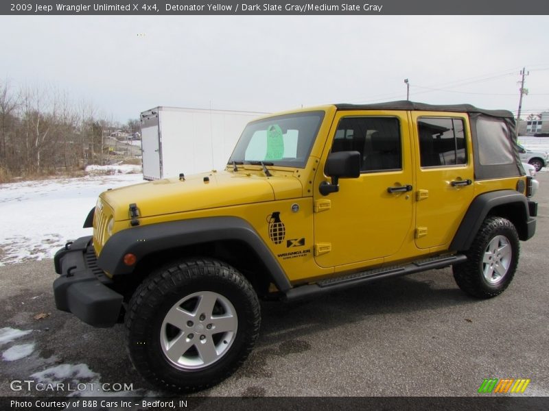 Detonator Yellow / Dark Slate Gray/Medium Slate Gray 2009 Jeep Wrangler Unlimited X 4x4
