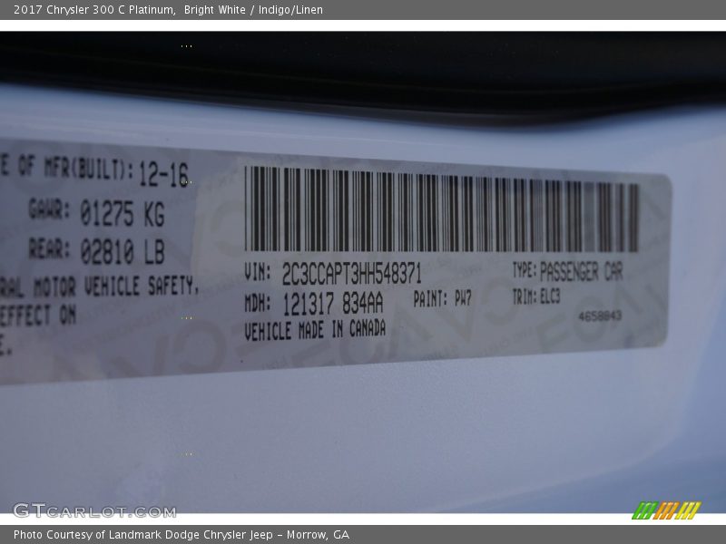 PW7 - 2017 Chrysler 300 C Platinum