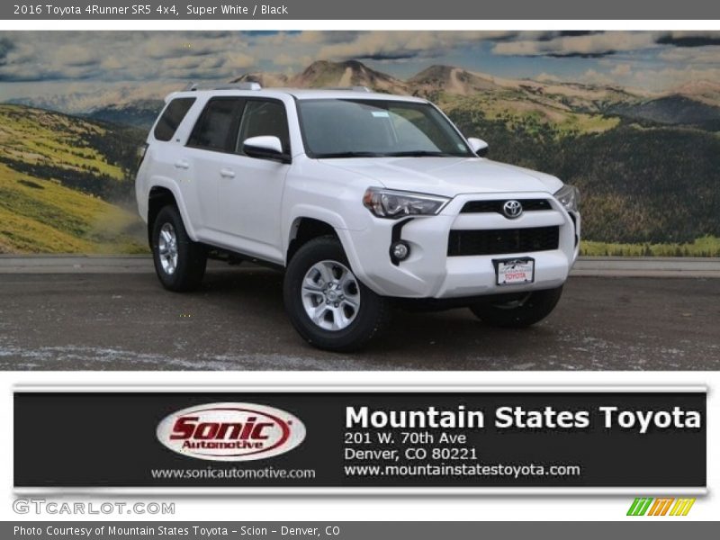 Super White / Black 2016 Toyota 4Runner SR5 4x4