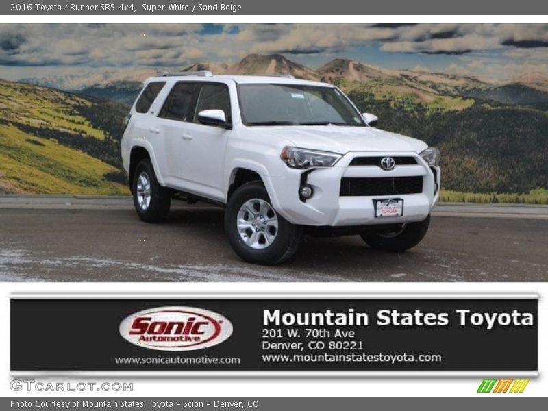 Super White / Sand Beige 2016 Toyota 4Runner SR5 4x4