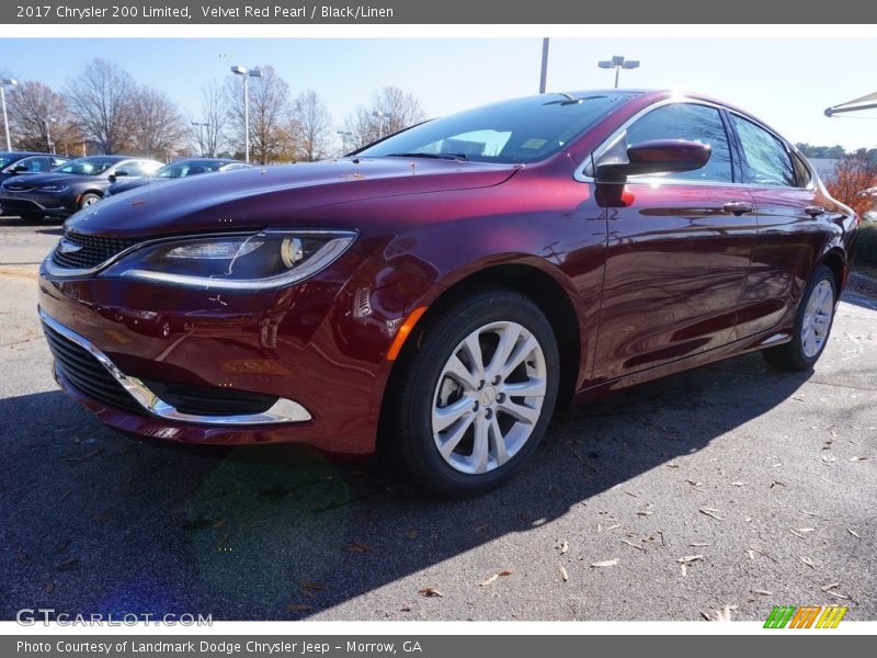 Velvet Red Pearl / Black/Linen 2017 Chrysler 200 Limited