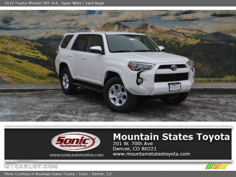 Super White / Sand Beige 2016 Toyota 4Runner SR5 4x4