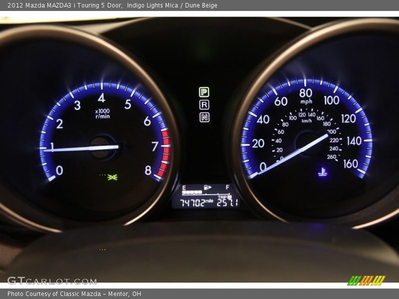 Indigo Lights Mica / Dune Beige 2012 Mazda MAZDA3 i Touring 5 Door