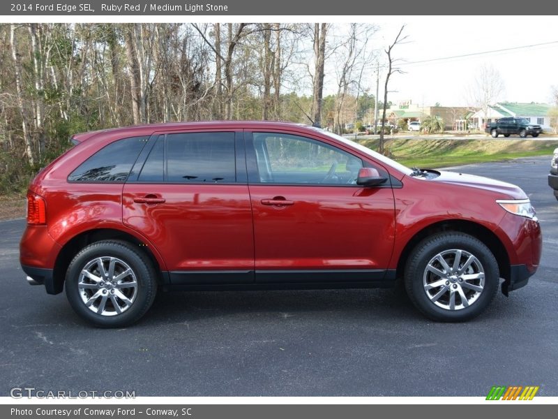 Ruby Red / Medium Light Stone 2014 Ford Edge SEL