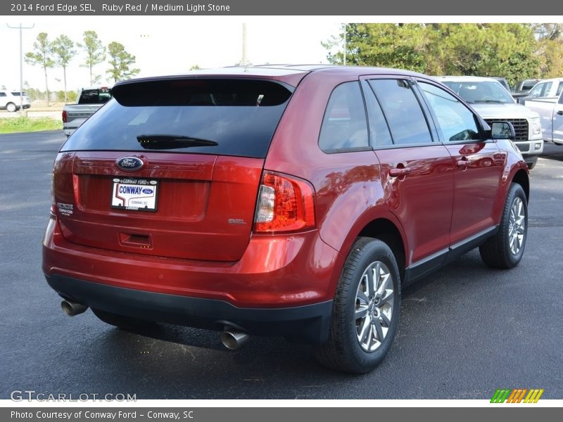 Ruby Red / Medium Light Stone 2014 Ford Edge SEL