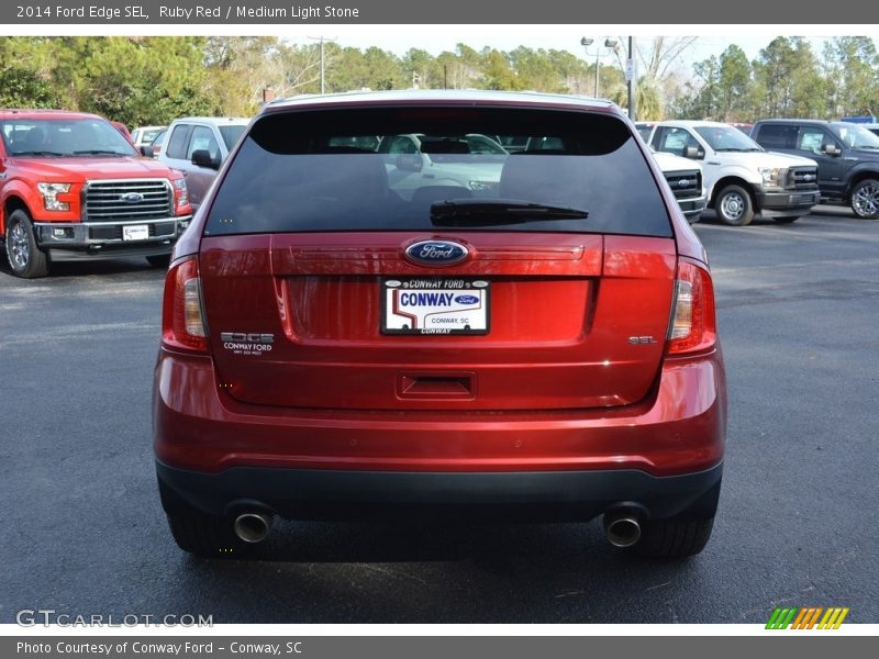 Ruby Red / Medium Light Stone 2014 Ford Edge SEL