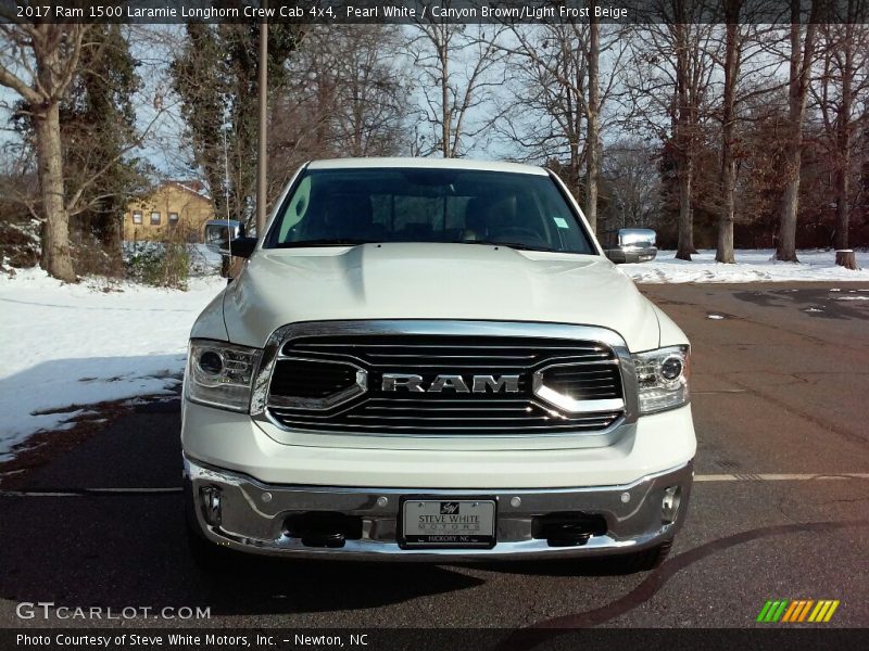 Pearl White / Canyon Brown/Light Frost Beige 2017 Ram 1500 Laramie Longhorn Crew Cab 4x4
