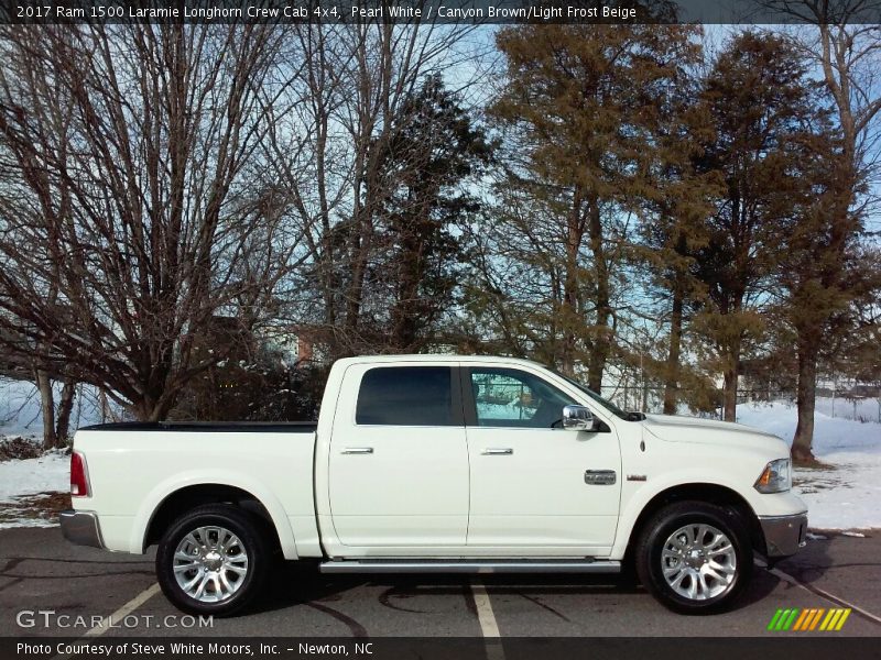 Pearl White / Canyon Brown/Light Frost Beige 2017 Ram 1500 Laramie Longhorn Crew Cab 4x4