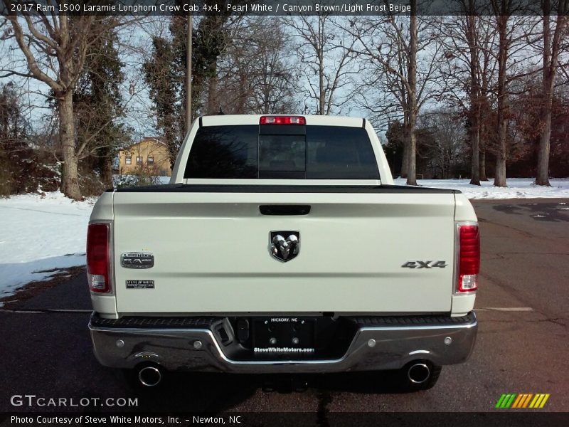 Pearl White / Canyon Brown/Light Frost Beige 2017 Ram 1500 Laramie Longhorn Crew Cab 4x4