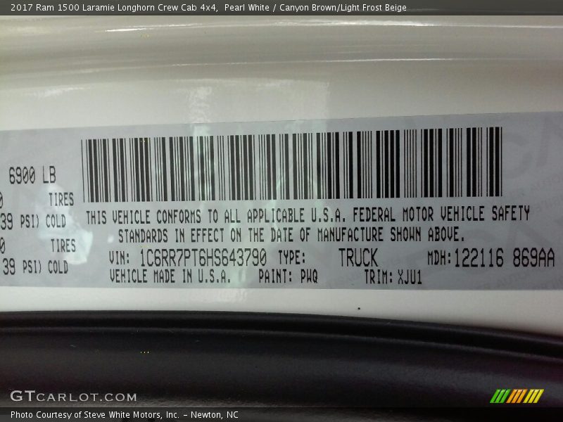 Pearl White / Canyon Brown/Light Frost Beige 2017 Ram 1500 Laramie Longhorn Crew Cab 4x4