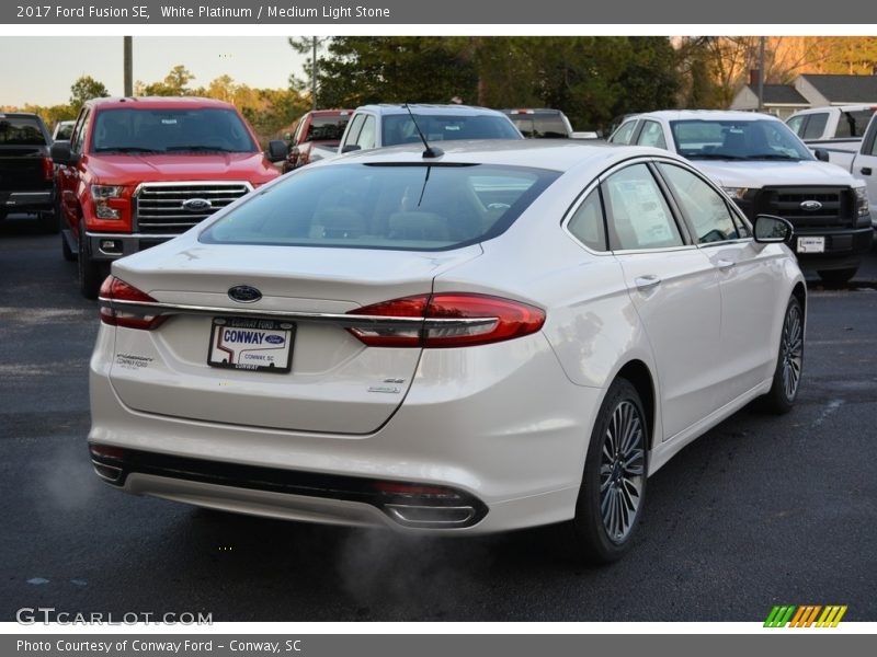 White Platinum / Medium Light Stone 2017 Ford Fusion SE
