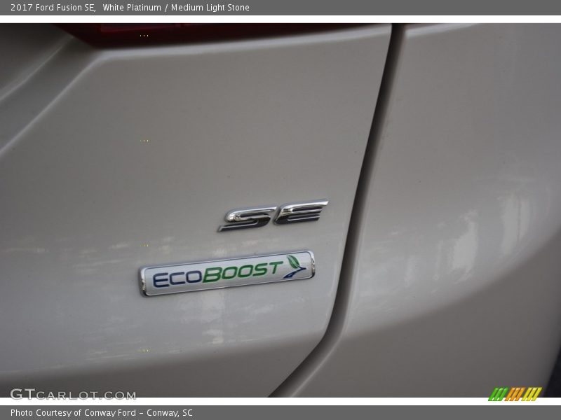 White Platinum / Medium Light Stone 2017 Ford Fusion SE