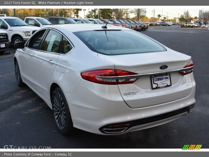 White Platinum / Medium Light Stone 2017 Ford Fusion SE
