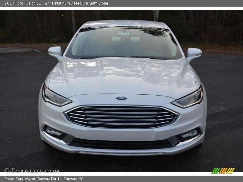 White Platinum / Medium Light Stone 2017 Ford Fusion SE