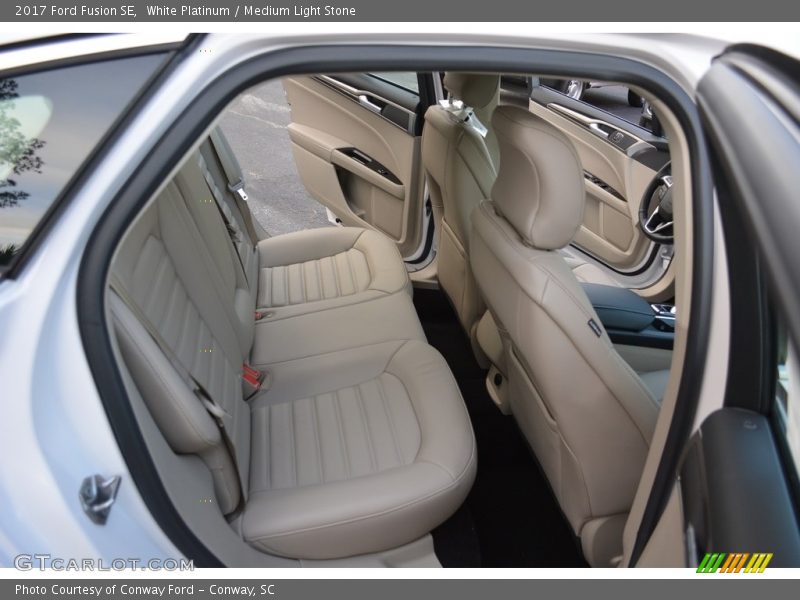 White Platinum / Medium Light Stone 2017 Ford Fusion SE