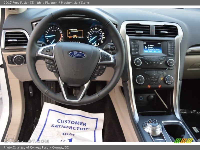 White Platinum / Medium Light Stone 2017 Ford Fusion SE