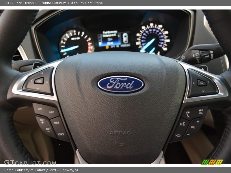 White Platinum / Medium Light Stone 2017 Ford Fusion SE